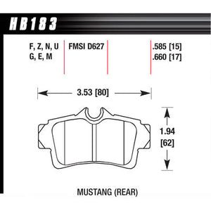 Hawk HPS Brake Pads - Rear (94-04 Mustang Cobra)