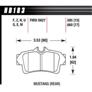 Hawk HPS Brake Pads - Rear (94-04 Mustang Base/GT)