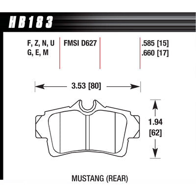 Hawk HPS Brake Pads - Rear (94-04 Mustang Base/GT)