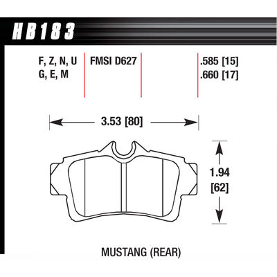 Hawk HP Plus Brake Pads - Rear (94-04 Mustang Base/GT)